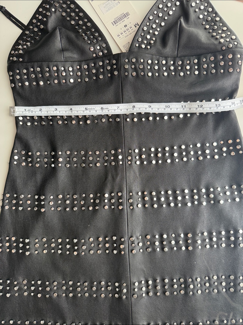 Zara Dress leather genuine Studded mini  Ludovic de saint Sernin New size M - Picture 8 of 9